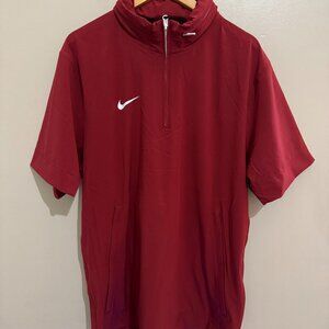 Nike Football Coaches Lightweight 1/4 Zip Hooded SS Jacket Red FJ9548-613 Mens L